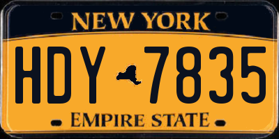 NY license plate HDY7835
