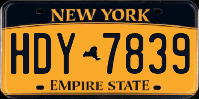 NY license plate HDY7839