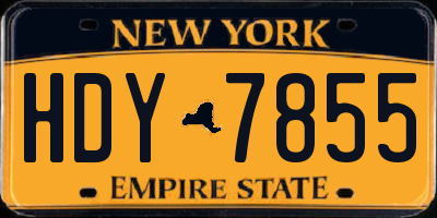 NY license plate HDY7855