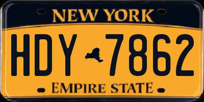 NY license plate HDY7862