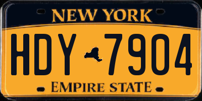 NY license plate HDY7904