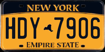 NY license plate HDY7906