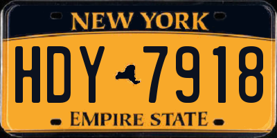 NY license plate HDY7918