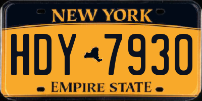 NY license plate HDY7930