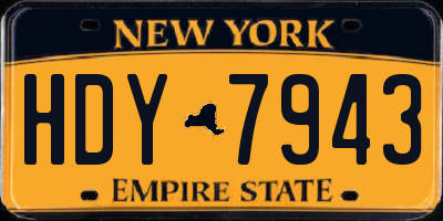 NY license plate HDY7943