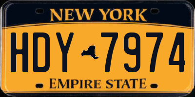 NY license plate HDY7974