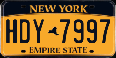 NY license plate HDY7997