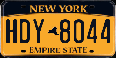 NY license plate HDY8044