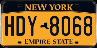NY license plate HDY8068