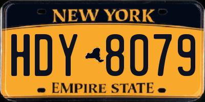NY license plate HDY8079