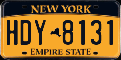 NY license plate HDY8131