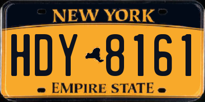 NY license plate HDY8161