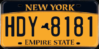NY license plate HDY8181