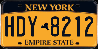 NY license plate HDY8212