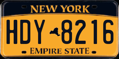 NY license plate HDY8216