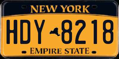 NY license plate HDY8218