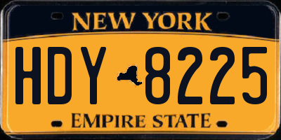 NY license plate HDY8225