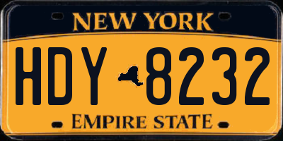 NY license plate HDY8232