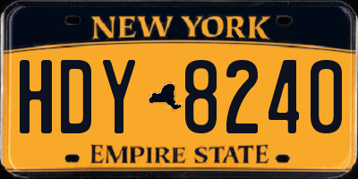 NY license plate HDY8240