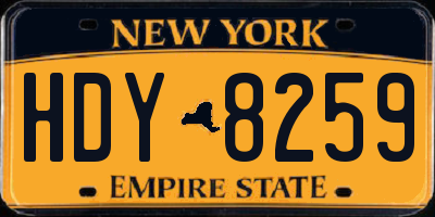 NY license plate HDY8259