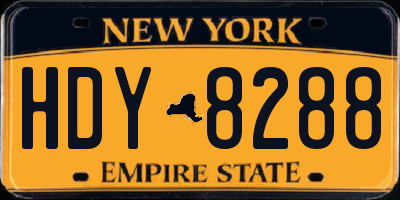 NY license plate HDY8288
