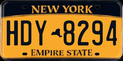 NY license plate HDY8294