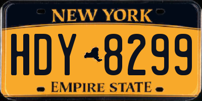 NY license plate HDY8299
