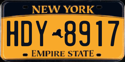 NY license plate HDY8917
