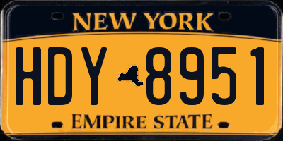 NY license plate HDY8951
