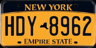 NY license plate HDY8962