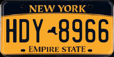 NY license plate HDY8966