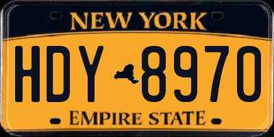 NY license plate HDY8970