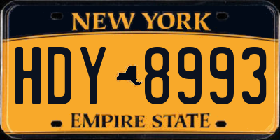 NY license plate HDY8993
