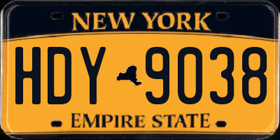 NY license plate HDY9038
