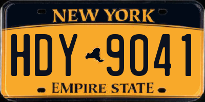 NY license plate HDY9041