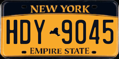 NY license plate HDY9045