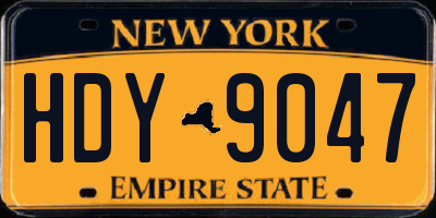 NY license plate HDY9047