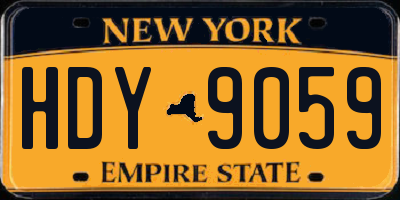 NY license plate HDY9059