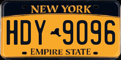 NY license plate HDY9096