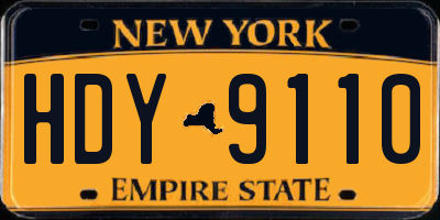 NY license plate HDY9110