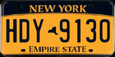 NY license plate HDY9130