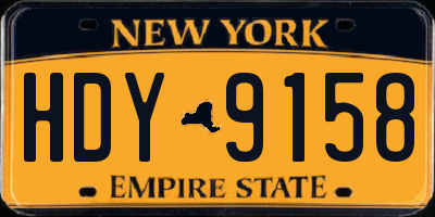 NY license plate HDY9158