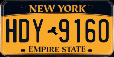 NY license plate HDY9160