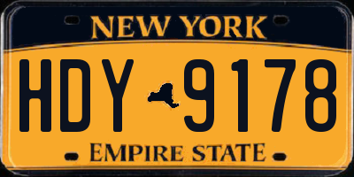 NY license plate HDY9178