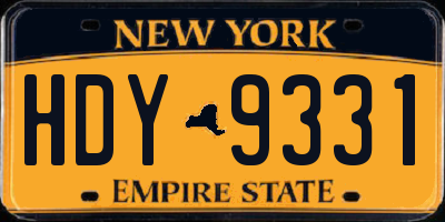 NY license plate HDY9331