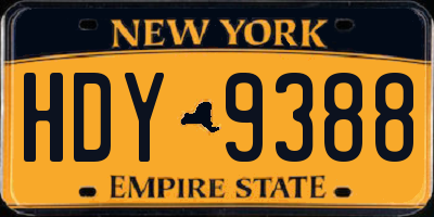 NY license plate HDY9388