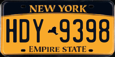 NY license plate HDY9398