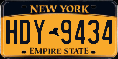 NY license plate HDY9434