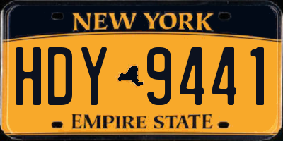 NY license plate HDY9441
