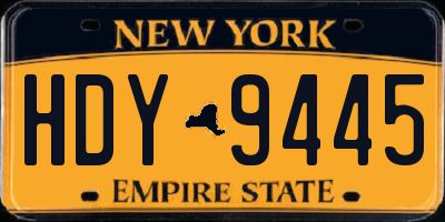 NY license plate HDY9445